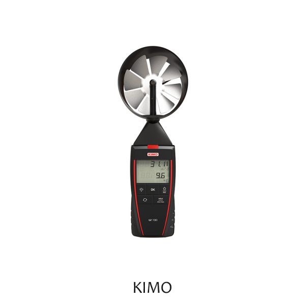 KIMO :  LV130 Portable Thermo-Anemometer with Remote Ø100mm Vane Probe